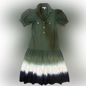 Derek Lam Green Dip-Dye Cotton Dress